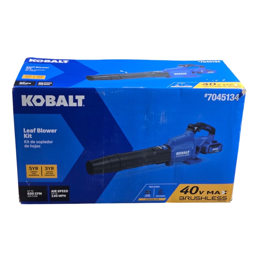 Kobalt KLB 2040A-03 Leaf Blower Kit 40V Max Brushless Blue 600 CFM Tested